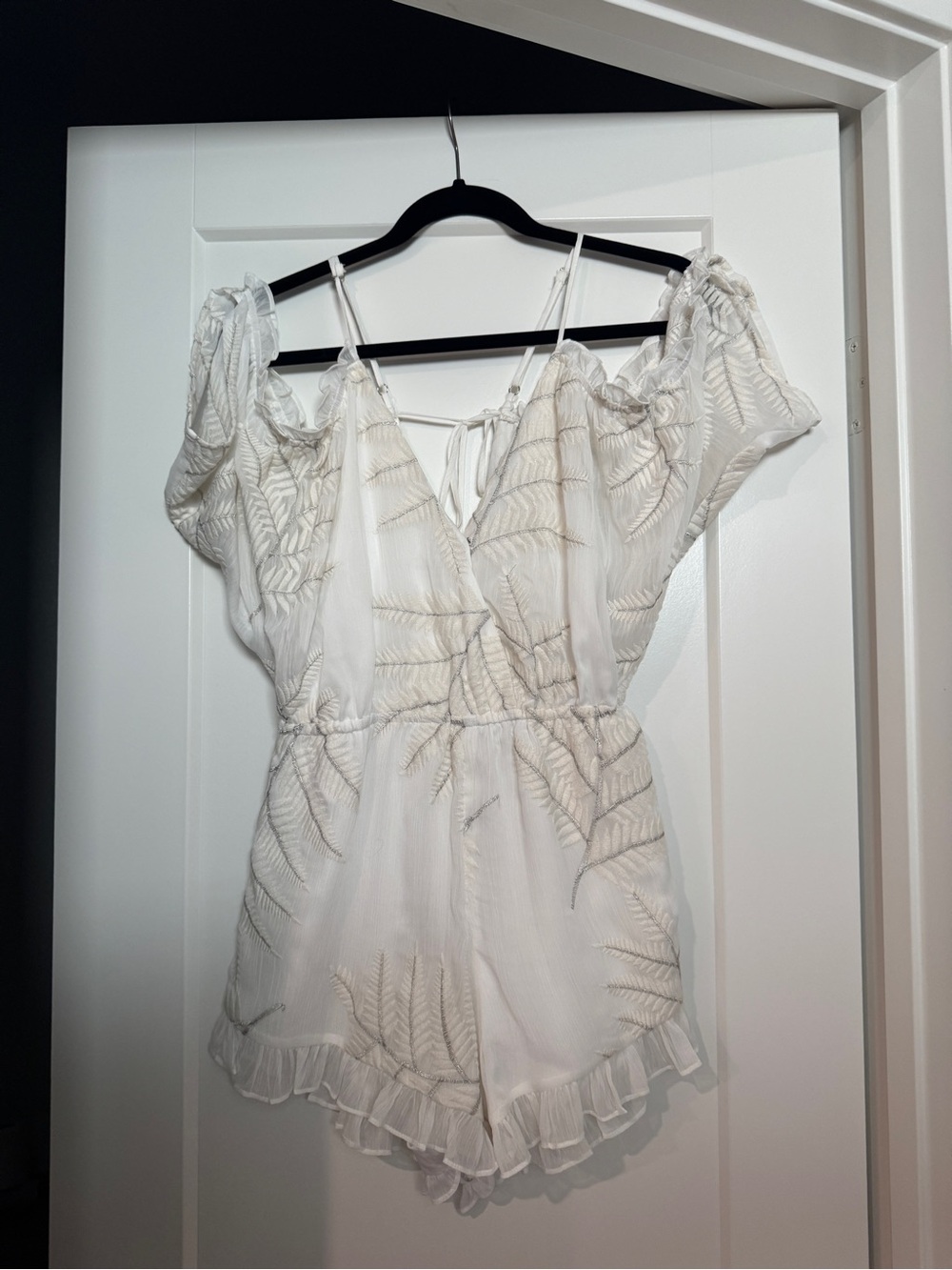 Lovers + Friends white embroidered Romper size S